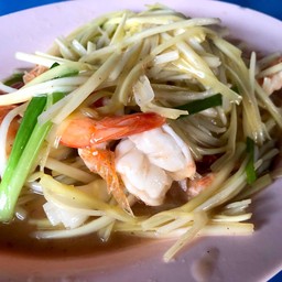 ผัดกุยช่ายขาวใส่กุ้ง