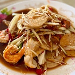 ตำหมูยอกุ้งสดสุก