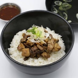 ข้าวต้มไก่สูตรป้าหมา Rice Porridge with Stir-Fried Chicken in Sauce