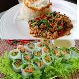 กะเพราเตาถ่าน เฮียอ้วน ,ก๋วยเตี๋ยวลุยสวน คุณอี๊ด เจ้าเก่า สาขา2