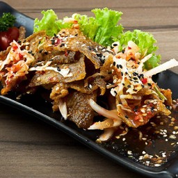 L1014.ยำไทยหนังแซลม่อนกรอบ