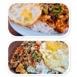โปรพิเศษ  69 บาท   พริกแกงไก่ +ไข่ดาวราดข้าว