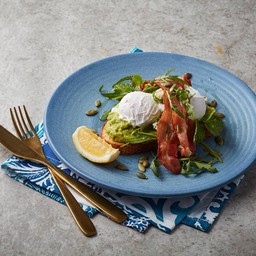 Poached Eggs Avocado with bacon