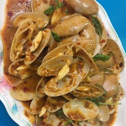 หอยลายผัดพริกเผา