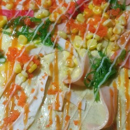 ไข่,ปูอัด,แฮม,ยำสาหร่าย,ไข่ปลา,ข้าวโพด