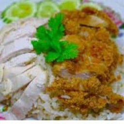 ข้าวมันไก่ต้ม+ไก่ทอด ธรรมดา