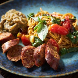 สปาเกตตี้พริกหนุ่ม-ไส้อั่ว