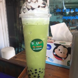 ชาเขียวปั่น+มุก+วิปครีม