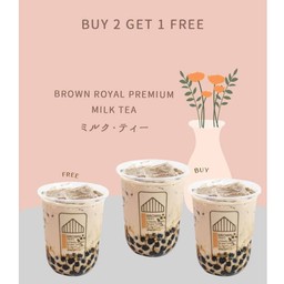 Royal Premium Milk Tea 2 แก้ว แถม 1 แก้ว  [brown]