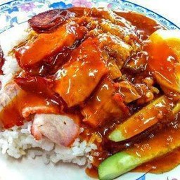 ข้าวหมูแดง+กุนเชียง