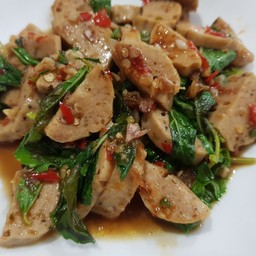 ผัดกะเพราหมูยอ อุบล (กับข้าว)