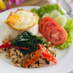 ข้าวกะเพราหมู+ไข่ดาว