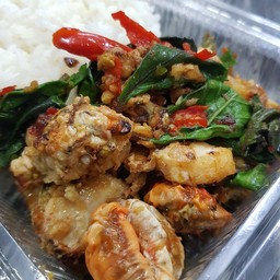 ข้าวกะเพราปูนิ่ม