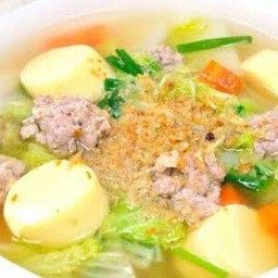 ข้าว+ต้มจืดเต้าหู้หมูสับ
