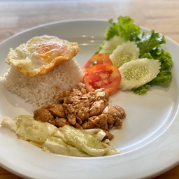 ข้าวหมูผัดเทอริยากิ+ไข่ดาว