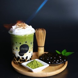 ชาเขียวนมสดวิปชีสพ่นไฟ