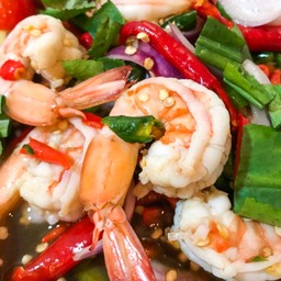 ยำแซ่บกุ้งลวก