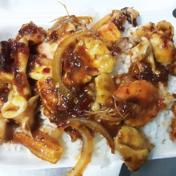 หมีกผัดพริกเผาไข่เค็มเป็นกับข้าว