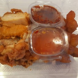 หมูสามชั้น+ไก่กรอบ