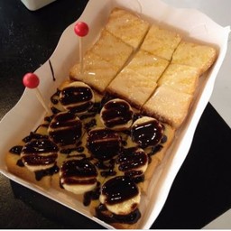 ปังปิ้งกล้วยช็อค+เนยนม