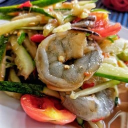 ตำแตงกุ้งสด (ปลาร้า)