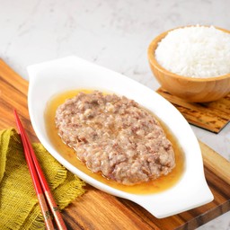 หมูสับนึ่งปลาเค็ม (สูตรมาเก๊า) (Steamed minced pork with salted fish)