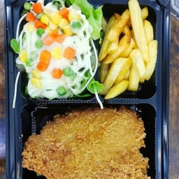 สเต็กไก่สไปร์ซี่+ดอลลี่ทอด.