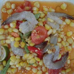 ตำข้าวโพดกุ้งสด