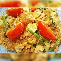 วุ้นเส้นผัดไข่ (ราดข้าว)ต้องกดเลือกเนื้อสัตว์