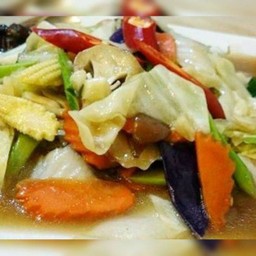 ผัดผักรวม (ราดข้าว)ต้องกดเลือกเนื้อสัตว์