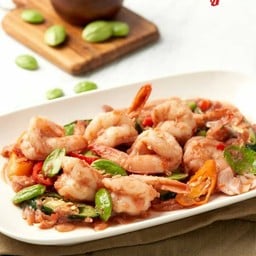 กุ้งผัดกะปิสะตอ