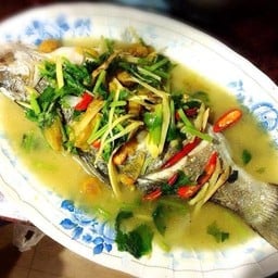 ปลากระพงนึ่งบ๊วย