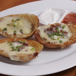 Potato Skins with bacon or chicken or onion