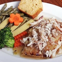 Baked Fish top with Crab Meat