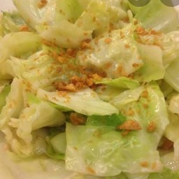 ข้าว+กระหล่ำปลีทอดน้ำปลา