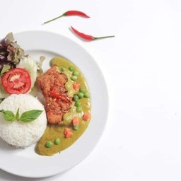 ข้าวเขียวหวานหมู,ไก่,ไก่ทอด