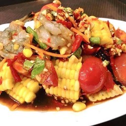 ตำข้าวโพดปูปลาร้ากุ้งสด