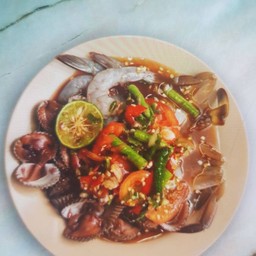 ส้มตำแตงกุ้ง+หอยแครง