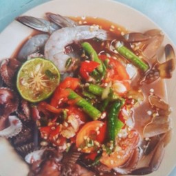 ส้มตำถั่วปูม้า+กุ้ง