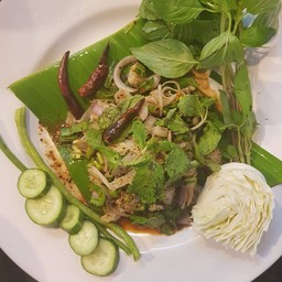 ลาบวุ้นเส้นหมูสับ+กุ้งสุก