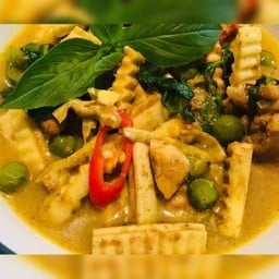 เขียวหวานข้าวโพดอ่อนผัดแห้งนมสด (กับข้าว)ต้องกดเลือกเนื้อสัตว์