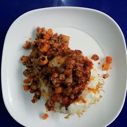 ข้าวราดไข่ระเบิดหมุสับ,กุ้งสับ