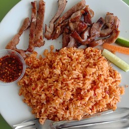 ข้าวคลุกน้ำพริกหมูพริกไทยดำ