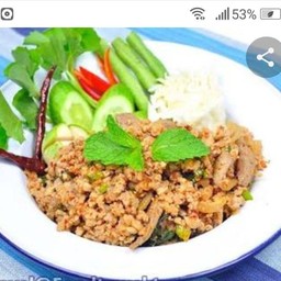 ลาบ-น้ำตก,หมุ,ไก่,เนื้อ,ปลาหมึก,คอหมุย่าง,กุ้ง