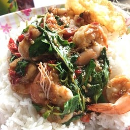 ข้าวกะเพรากุ้ง