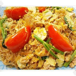 วุ้นเส้นผัดไข่