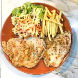 สเต็กอกไก่2ชิ้น