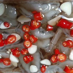 กุ้งดองน้ำปลา ตามขราดไซส์ 8-9 ตัว