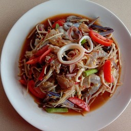 ตำรวมทะเล(ปูม้า+กุ้ง+หมึก)