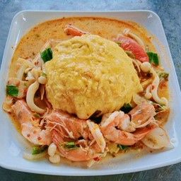 ไข่ข้นซอสต้มยำราดข้าว